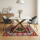 Multi-color and Patterns Red Persian Medallion Area Rug