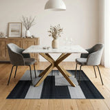 Black White Geometric Halftone Area Rug