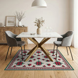 Red Red Floral Persian Area Rug