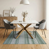 Green Coastal Scallop Wave Area Rug