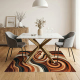 Swirling Earth Tone Abstract Area Rug