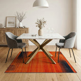 Orange Geometric Modern Vibrant Orange Geometric Modern Area Rug