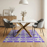 Purple Purple Snowflake Geometric Area Rug