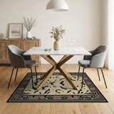 Vintage Halloween Bat Silhouette Area Rug