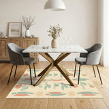 Coastal Beach Surfboard Washable Area Rug