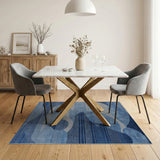 Blue and Teal Abstract Area Fluid Blue Wave Abstract Area Rug