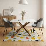 Whimsical Citrus Orchard Fruit Area Rug