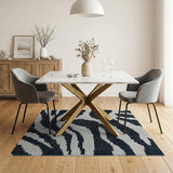 Black and White Bold Black White Zebra Stripe Area Rug