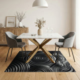 Grey Wavy Ripple Modern Area Rug