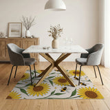 Whimsical Sunflower Bee Garden Area Rug