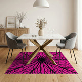 Radiant Pink Branch Starburst Area Rug
