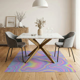 Rainbow Holographic Wave Area Rug
