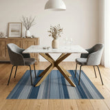 Blue and Teal Gradient Blue Striped Area Rug