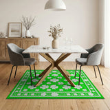 Emerald Green Shamrock Area Rug
