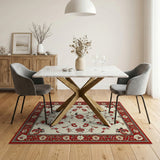 Traditional Persian Red Floral Persian Area Rug
