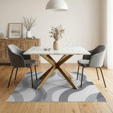 Abstract Area Grey Wavy Abstract Area Rug