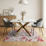 Pink Floral Vintage Vintage Pink Peony Floral Area Rug