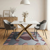 Layered Pink Hearts Geometric Area Rug