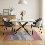 Wavy Pink Grey Abstract Area Rug