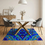 Blue Teal Mandala Floral Area Rug