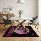 Pixel Pink Moon Cosmic Horizon Area Rug