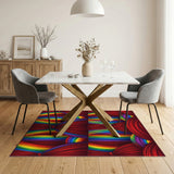 Rainbow Curtain Striped Area Rug