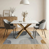 Modern Geometric Abstract Grey Area Rug