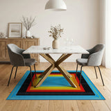 Vibrant Multi-Color Nested Frames Area Rug