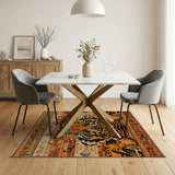 Bold Orange Tiger Face Southwestern Rug