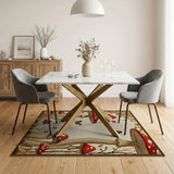 Boho Chic Whimsical Red Mushroom Forest Area Rug