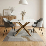 Beige and Neutral Abstract Area Fluid Beige Abstract Area Rug