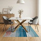 Coastal Ocean Waves Coral Reef Area Rug
