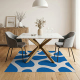 Blue Organic Blob Abstract Area Rug
