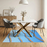 Rainbow Airplane Trails Washable Area Rug