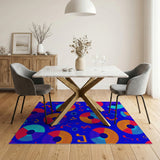 Vibrant Vinyl Records Music Notes Area Rug