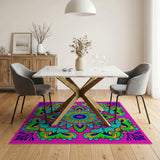 Multi-color and Patterns Vibrant Pink Boho Mandala Area Rug