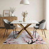 Cherry Pink Cherry Blossom Branch Area Rug