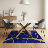 Deep Blue Agate Gold Vein Area Rug