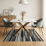 Stripe Black and White Bold Black White Geometric Stripe Area Rug