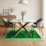 Lush Green Wave Abstract Area Rug