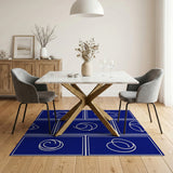 Navy Blue Abstract Swirl Line Area Rug