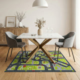 Vibrant City Roads Kids Play Rug