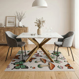 Whimsical Butterfly Mushroom Boho Area Rug