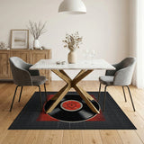 Red Retro Vinyl Record Area Rug