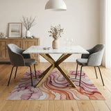 Blush Pink Coral Abstract Flow Area Rug