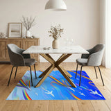 Rainbow Airplane Sky Washable Area Rug