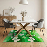 Lucky Shamrock Wave Green Area Rug