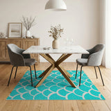 Teal Mermaid Scale Area Rug