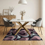 ODIKA 3D Layered Pink Hearts Washable Area Rug - Low Pile & Non-Slip