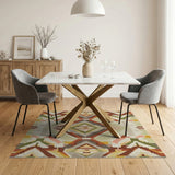 ODIKA Washable Southwestern Geometric Area Rug - Non-Slip Low Pile